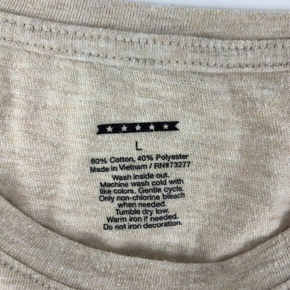 Womens T Shirt Short Sleeve Cream Large - Picture 3 of 8